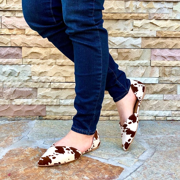 ⚡FINAL PRICE! Brown Cow Print D'Orsay Flats - Picture 9 of 14